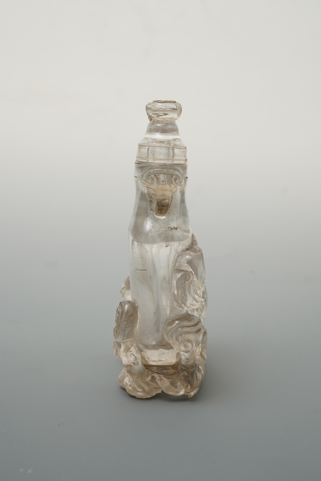 A Chinese rock crystal small vase and cover, 18th/19th century